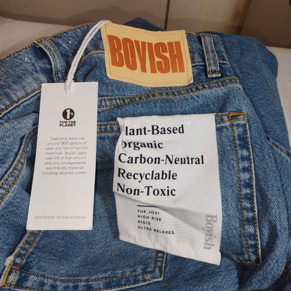 BOYISH X REVOLVE THE JOVI HIGH RISE RIGID ULTRA RELAXED BUTTON FLY JEANS NWT 26